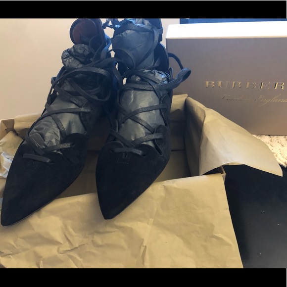 Burberry black suede ballerina flats - Picture 1 of 8